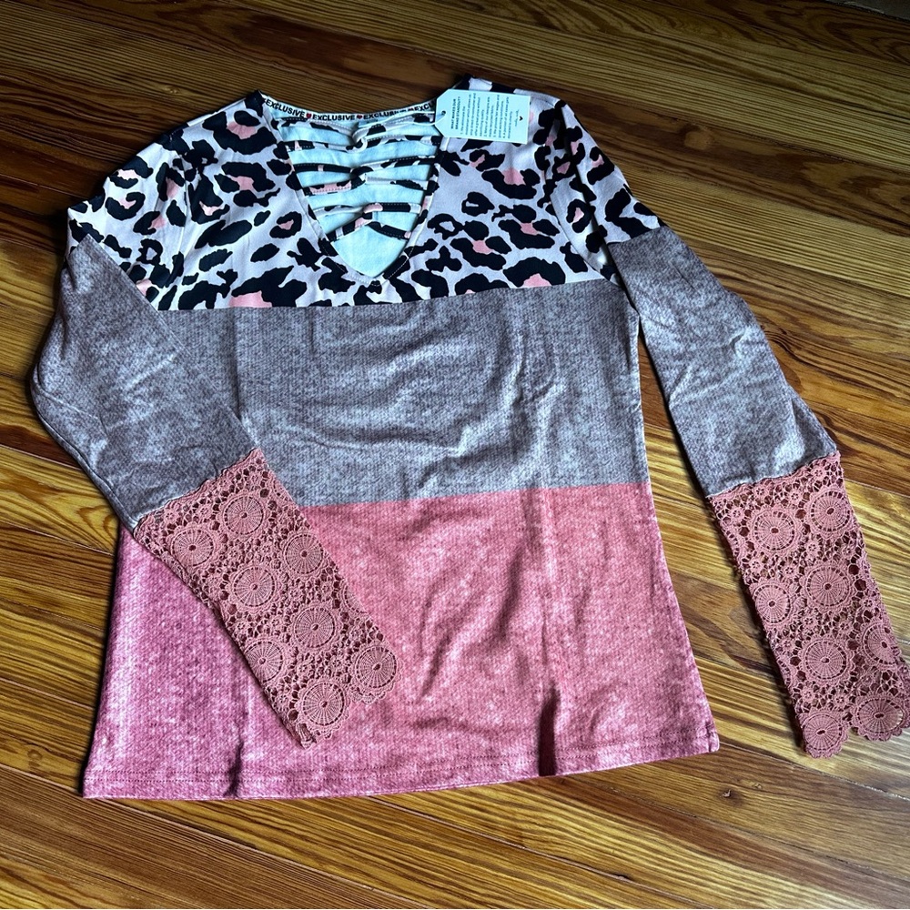 Stylish Pink and Brown Women's Top